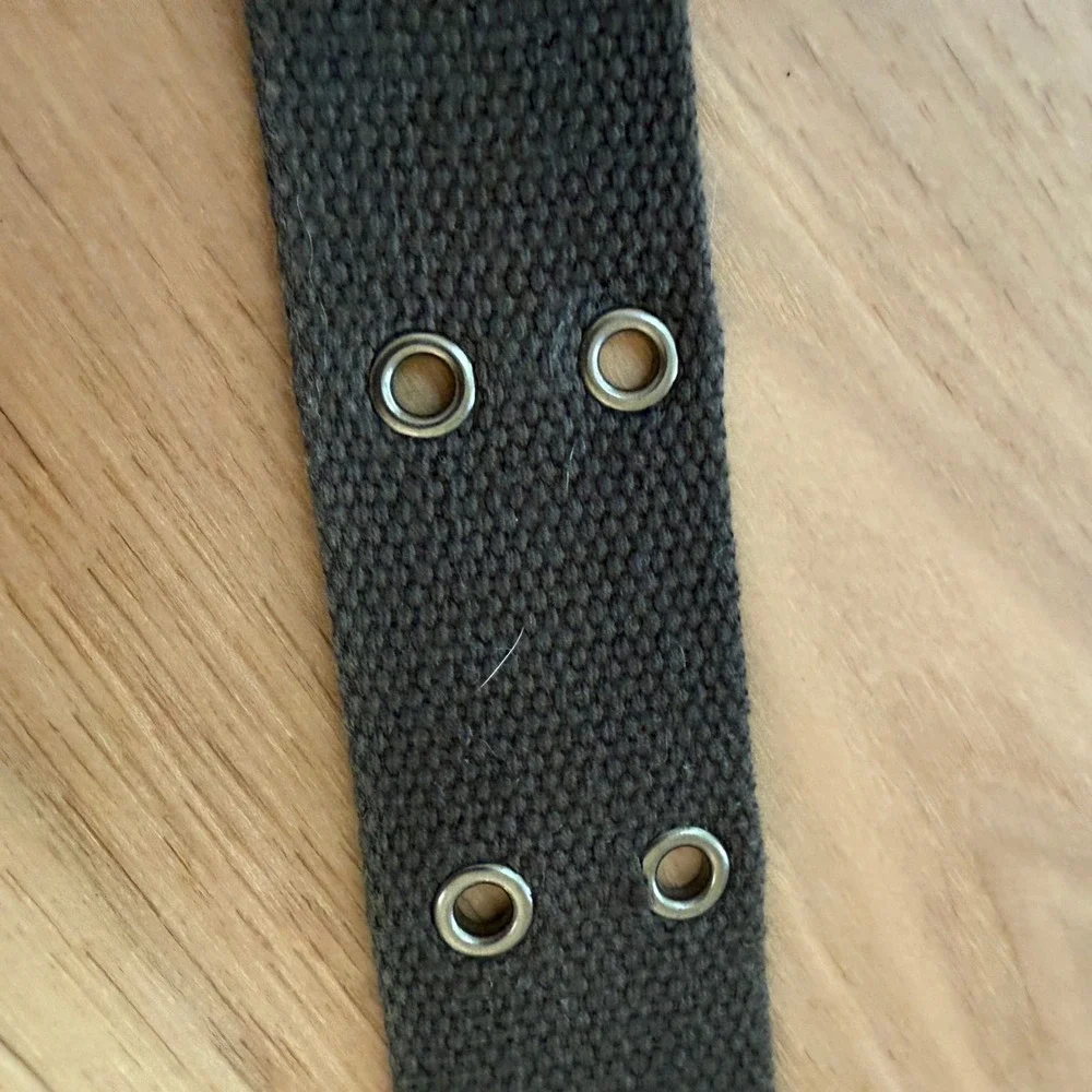 Canvas Double Grommet Belt Womens Olive Green Punk Skater Utility 42 Inch